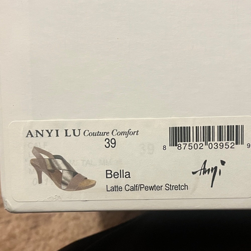 Anyi Lu Bella Heels - Latte and Pewter - Picture 2 of 5
